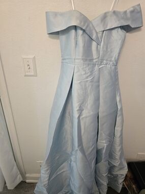 B Darlin Light Blue Off-Shoulder Prom Gown